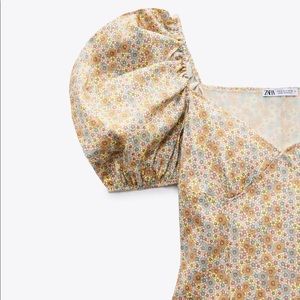 Zara Satin Effect Floral Print Dress S